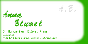 anna blumel business card