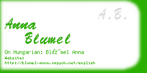 anna blumel business card